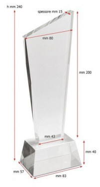 Krištolinis stiklo apdovanojimo trofėjus k 5-h 240mm, gaminio vaizdas (3)