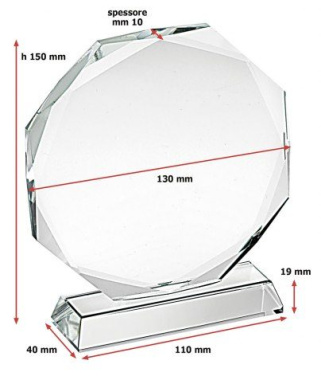 Aštuonkampis apdovanojimo trofėjus, skersmuo 130 mm, pagrindas 19, gaminio vaizdas (2)