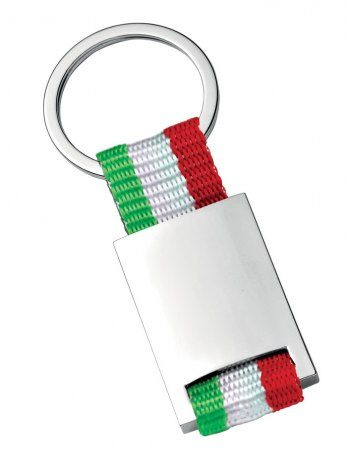Raktų pakabukas - nailoninė itališka vėliava, be dėžutės, gaminio vaizdas