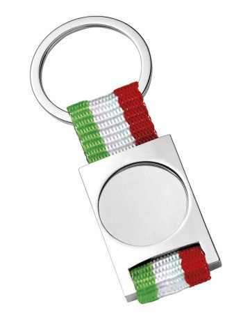 Raktų pakabukas su Italijos vėliava - tuščiaviduris 25 mm, gaminio vaizdas (1)