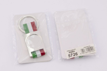Raktų pakabukas su Italijos vėliava - tuščiaviduris 25 mm, gaminio vaizdas (2)
