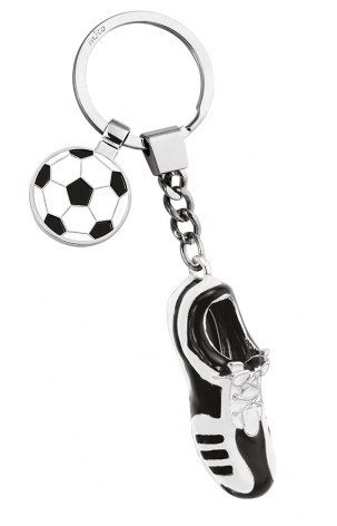 Raktų pakabukas futbolo batams, juodas ir baltas, gaminio vaizdas (1)