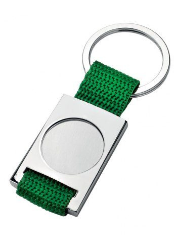 Raktų pakabukas žalias tekstilinis kaspinas su ertme, gaminio vaizdas (1)
