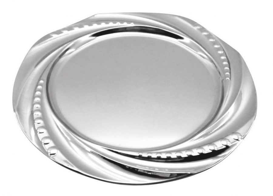 Plieninė lėkštė su padėklu, d=24 cm, be dėžutės, gaminio vaizdas (1)