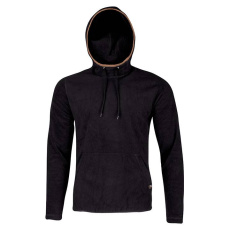 Antracito spalvos kaimiškas flisinis džemperis su gobtuvu