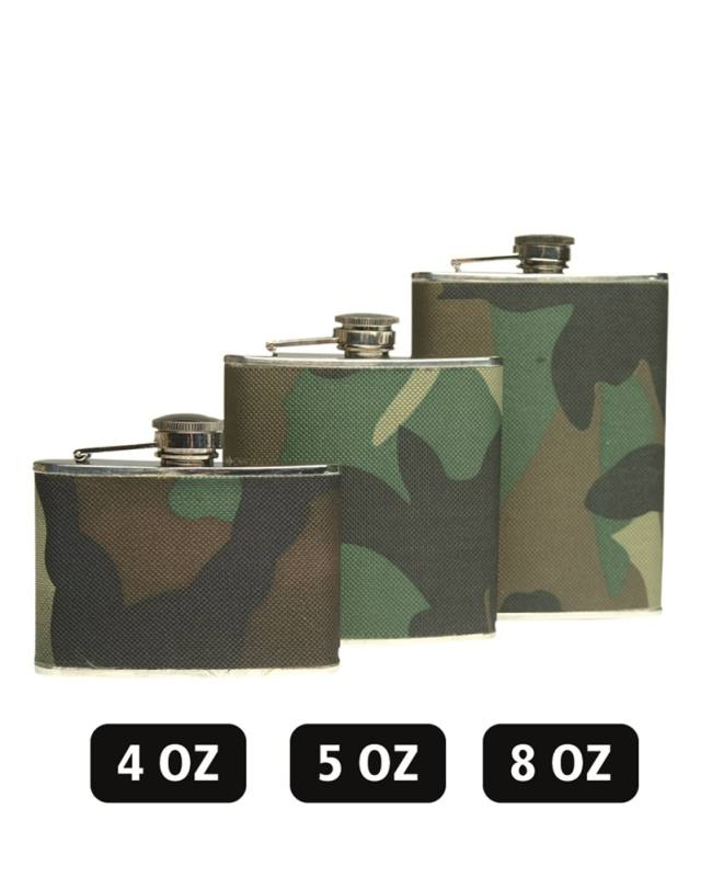 Nerūdijančio plieno kišeninė termosas „Woodland“, 8 uncijos – Mil-Tec