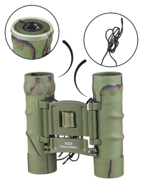 Sulankstomi žiūronai, II kartos, 10 × 25, kamufliažinis – Mil-Tec (2)