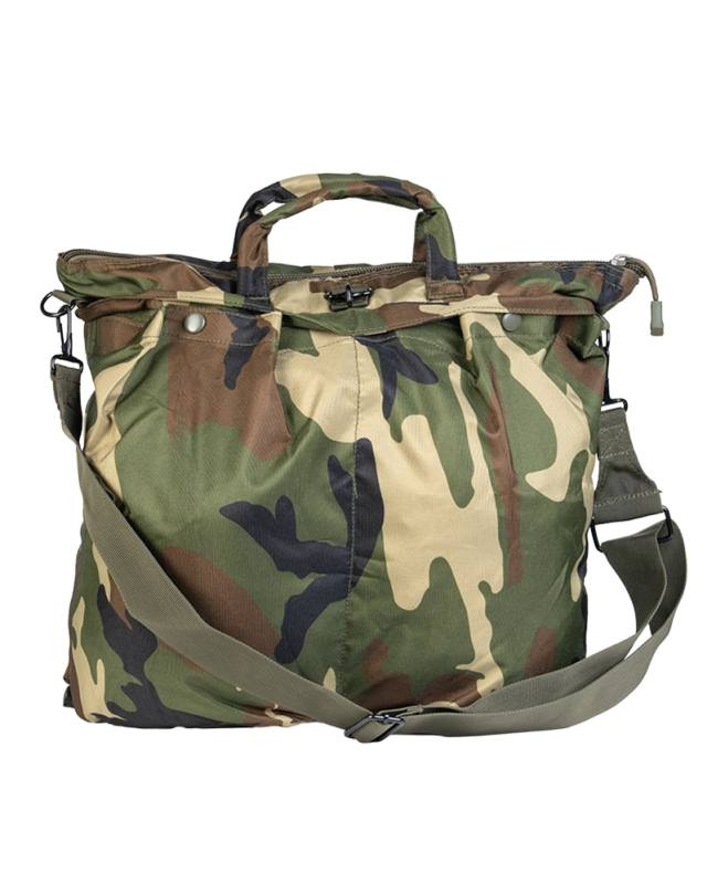 JAV aviatoriaus šalmo krepšys su nešiojimo dirželiu „Woodland“ – Mil-Tec (1)