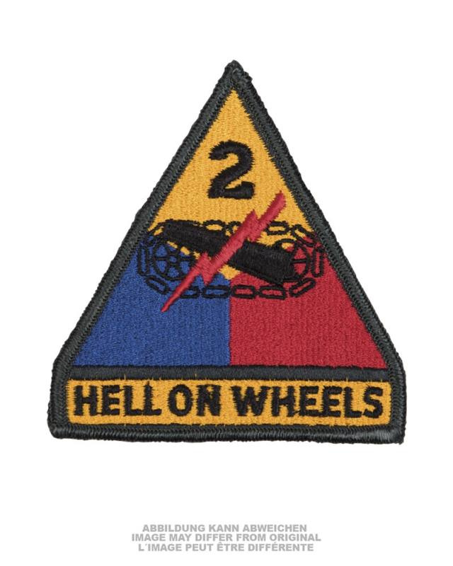 JAV tekstilės ženklelis „2-oji ginkluotųjų pajėgų divizija“ (angl. Hell On Wheels) – Mil-Tec