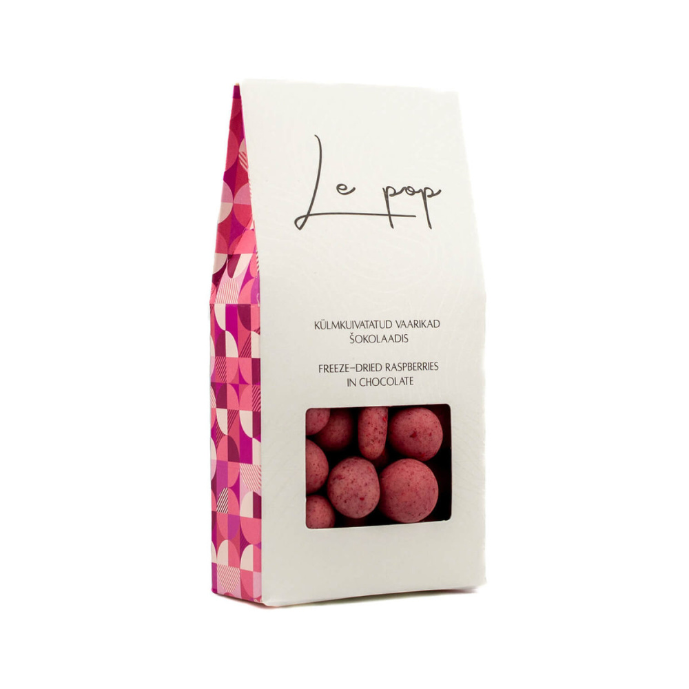 Liofilizuotos avietės šokolade – 60 g, gaminio vaizdas