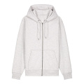 Stanley/Stella Cultivator 2.0 unisex džemperis su gobtuvu ir užtrauktuku, 350 g/m², šviesiai pilka (Cool Heather Grey)