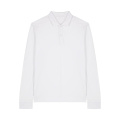 Stanley/Stella Prepster 2.0 Long Sleeve unisex polo marškinėliai ilgomis rankovėmis, 240 g/m², balta