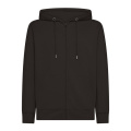 Black Spider BS343 unisex džemperis su gobtuvu ir užtrauktuku, 280 g/m², juoda