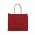 Kimood KI0219 džiuto pirkinių krepšys, raudona (Cherry Red) / aukso spalvos