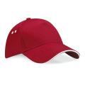 Beechfield B15C kepuraitė su snapeliu, raudona (Classic Red) / balta