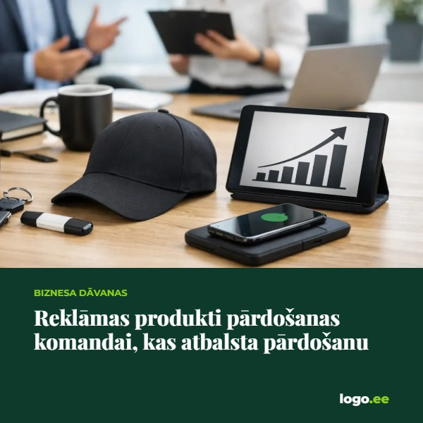 Reklāmas produkti pārdošanas komandai, kas atbalsta pārdošanu