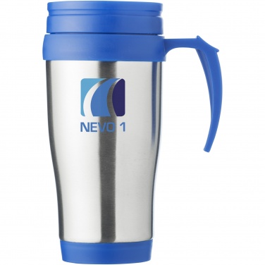Sanibel 400 ml termokrūze ar logotipu, Sudraba/zila – detaļas skats 6