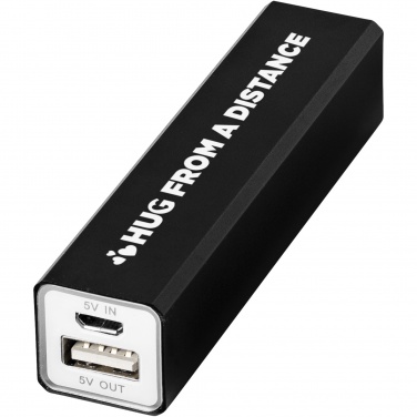 Volt 2200 mAh ārējais akumulators ar logotipu, melns – detaļas skats 6