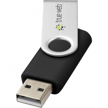 Rotate-basic 32 GB USB zibatmiņa ar logotipu, melna – detaļas skats 4