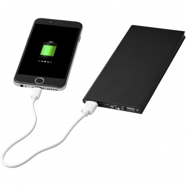 Plate 8000 mAh alumīnija ārējais akumulators, melns – detaļas skats 6