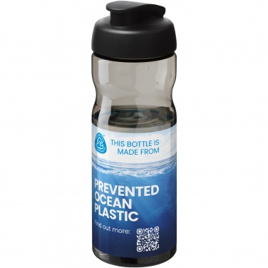 H2O Active® Eco Base 650 ml sporta pudele ar pārslēdzamu vāku, Kokogles / vienkrāsains melns – detaļas skats 4