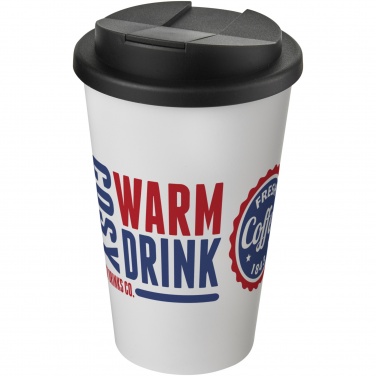 Americano® 350 ml termokrūze ar pret izšļakstīšanos drošu vāku ar logotipu, Balts / melns – detaļas skats 4