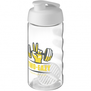 H2O Active® Bop 500 ml šeikera pudele ar logotipu, Balts / Caurspīdīgs – detaļas skats 3