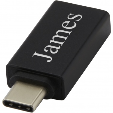 ADAPT alumīnija USB-C uz USB-A 3.0 adapteris ar logotipu – detaļas skats 5