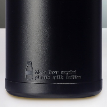 Baseline 500 ml sporta pudele no pārstrādātas plastmasas, Melna/balta – detaļas skats 3