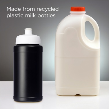 Baseline 500 ml sporta pudele no pārstrādātas plastmasas, Melna/balta – detaļas skats 4
