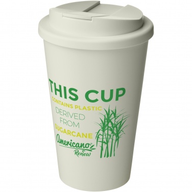 Americano® Renew 350 ml termokrūze ar necaurlaidīgu vāku ar logotipu, Ziloņkaula balta – detaļas skats 5