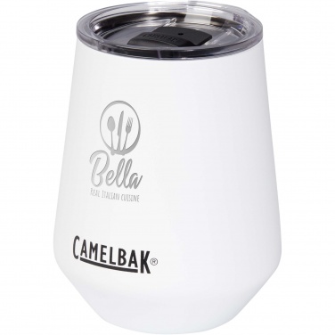 CamelBak® Horizon 350 ml vakuumizolēta vīna glāze ar logotipu, Balta – detaļas skats 6