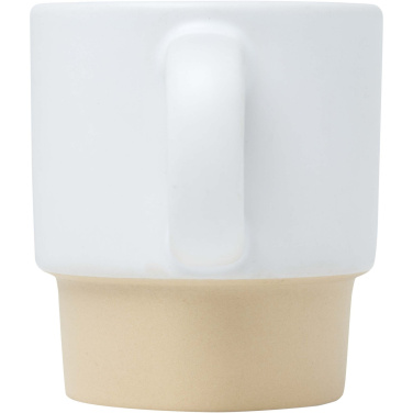 Olympia 130 ml sakraujama espresso krūzīte ar māla pamatni, Balts – detaļas skats 3