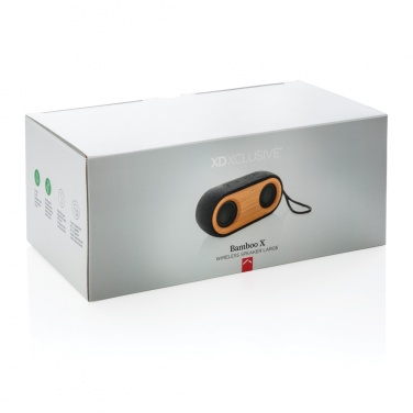 Logotrade dāvanas foto: Bamboo X dubultais skaļrunis