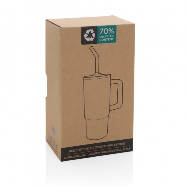 Embrace deluxe RCS pārstrādāta nerūsējošā tērauda termokrūze, 900 ml, melna – detaļas skats 20