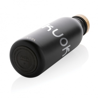 Avira Alcor RCS vienas sienas ūdens pudele no pārstrādāta tērauda 600 ml, melna – detaļas skats 8