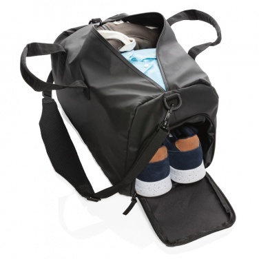 Logotrade korporatīvās dāvanas foto: Modes melna nedēļas nogales soma bez PVC