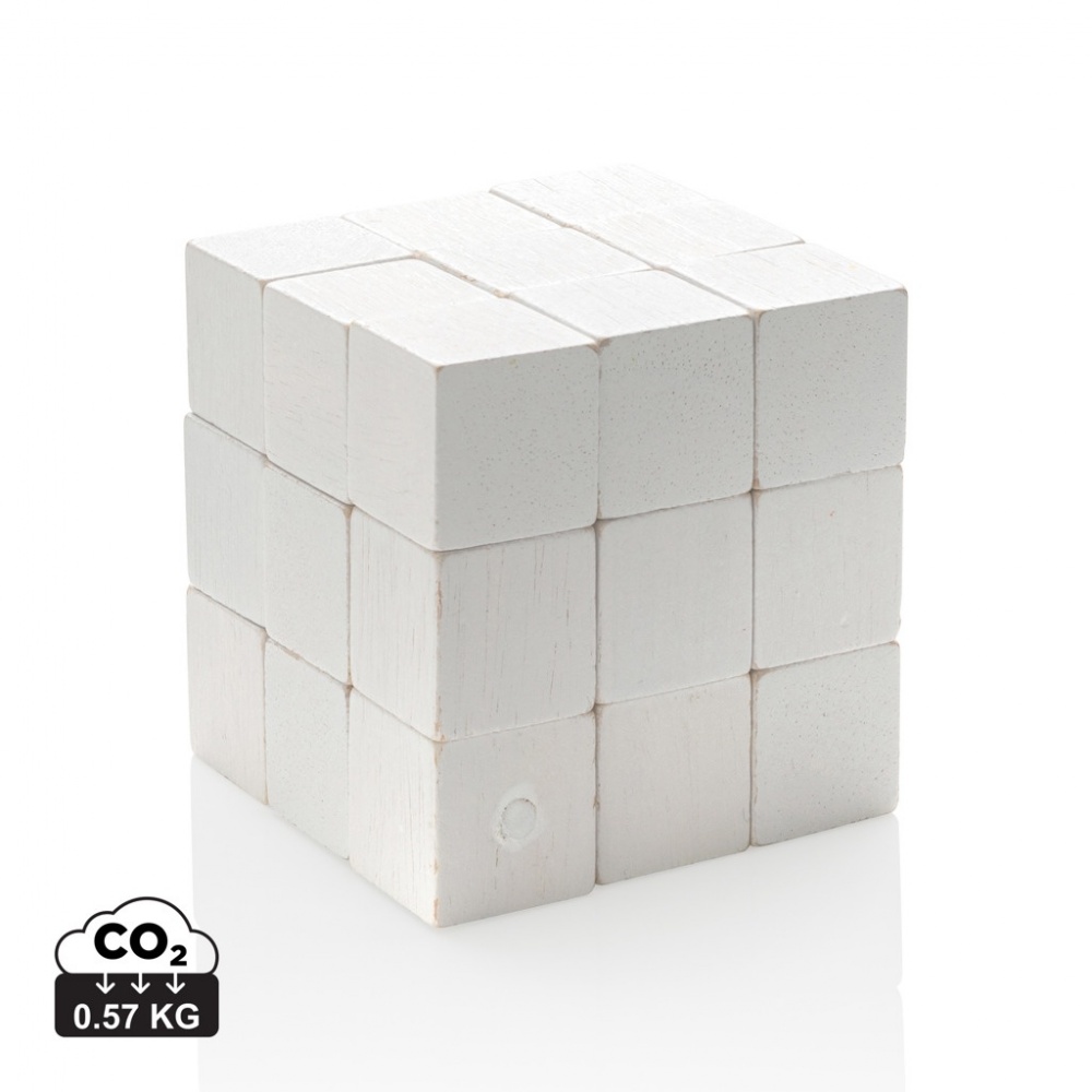 Logotrade ziemassvētku dāvanas foto: Koka smadzeņu spēle audekla maisiņā