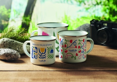 Emaljēta sublimācijas krūze 200 ml ar logotipu – detaļas skats 3