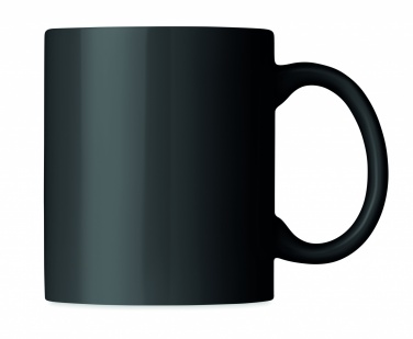 Krāsaina keramikas krūze 300ml, Melns – detaļas skats 3