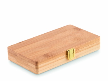 Logotrade korporatīvās dāvanas foto: 21 gab. instrumentu komplekts bambusa maciņā