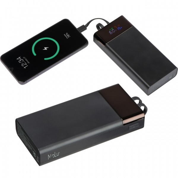 Barošanas banka 20 000 mAh MARABELLA MoLu, melns, krāsas variants