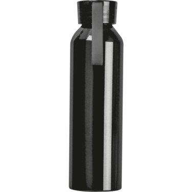 Pudele no pārstrādāta alumīnija Cork 600 ml, melna – detaļas skats 5