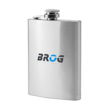 HipFlask 200 ml nerūsējošā tērauda blašķe ar logotipu, sudrabaina – detaļas skats 8