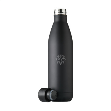 Topflask RCS Recycled Steel 750 ml dzeramā pudele, melna – produkta foto, melns