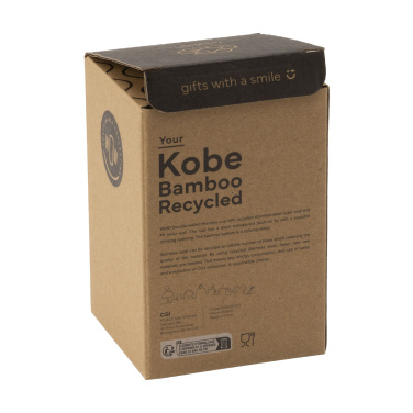 Kobe Bamboo RCS Recycled Steel 350 ml kafijas tasīte, balts – detaļas skats 4