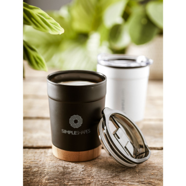 Kobe Bamboo RCS Recycled Steel 350 ml kafijas tasīte, balts – detaļas skats 5