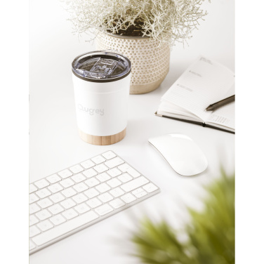 Kobe Bamboo RCS Recycled Steel 350 ml kafijas tasīte, balts – detaļas skats 6