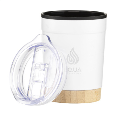 Kobe Bamboo RCS Recycled Steel 350 ml kafijas tasīte, balts – detaļas skats 9