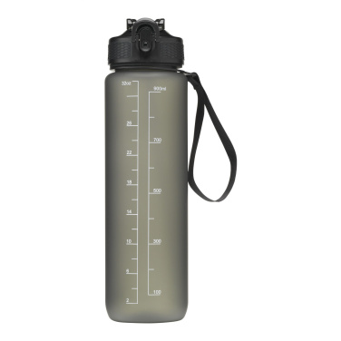 AquaSport GRS ūdens pudele no pārstrādātas plastmasas 1000 ml, melna – detaļas skats 8